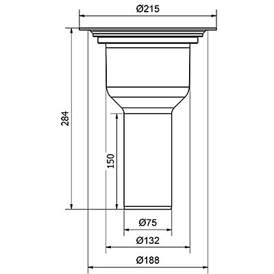 PURUS grīdas noteka S-Serie Brage 75 ar vertikālu izvadu (7103439)
