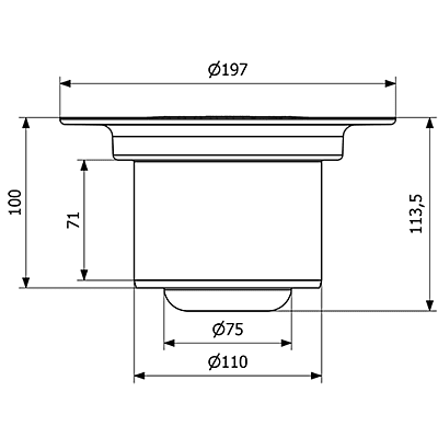 PURUS grīdas noteka Mini Brage 110mm