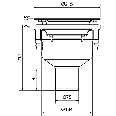 PURUS Floor drain Saga 75 bottom