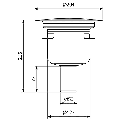 PURUS  Balder nerūsējošā tērauda traps, diametrs 150 mm