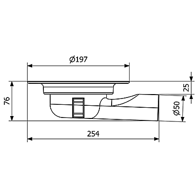 PURUS Floor drain MiniMax 50 side