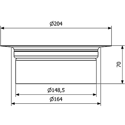 PURUS pagarinājuma gredzens no nerūsējošā tērauda Ø150x50 (7133623)