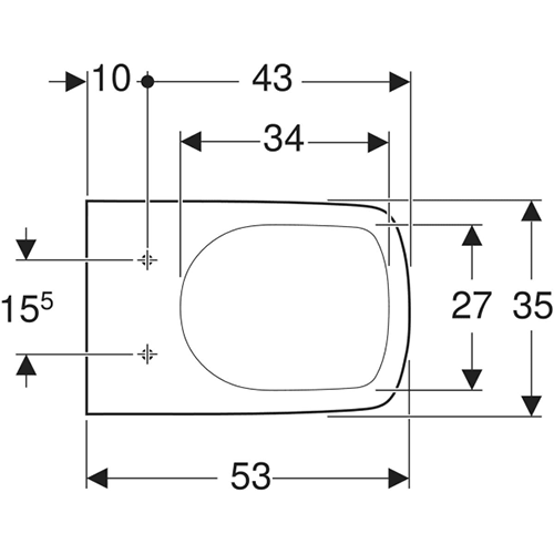 Geberit Selnova Square sienas tualetes pods