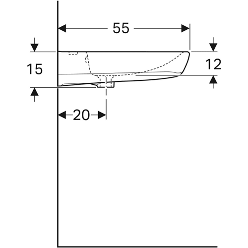 Geberit Selnova izlietne, cilvēkiem ar īpašām vajadzībām 60x53x55cm (502.769.00.7)