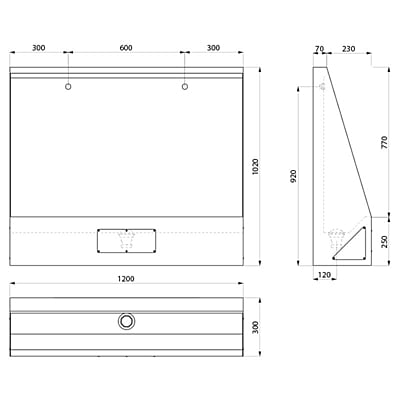 Delabie LP siles pisuārs 1200mm