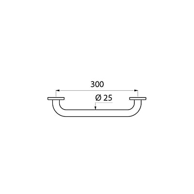 Delabie ECO straight grab bar, white Ø 25mm, 300mm