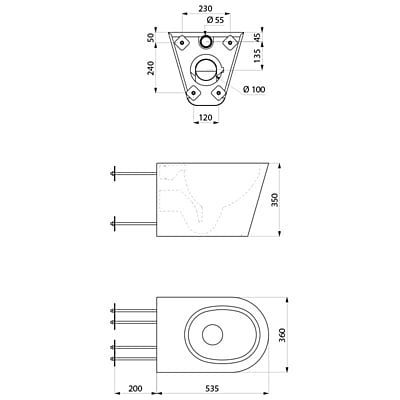 Delabie S21 S TC wall-hung WC pan