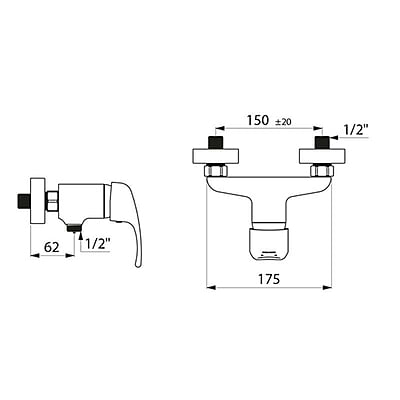 Delabie Mechanical shower mixer