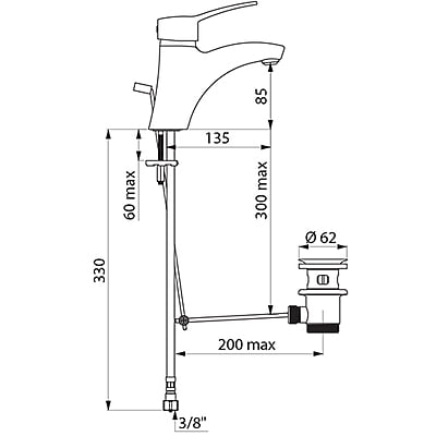 Delabie Mechanical basin mixer (2520T)