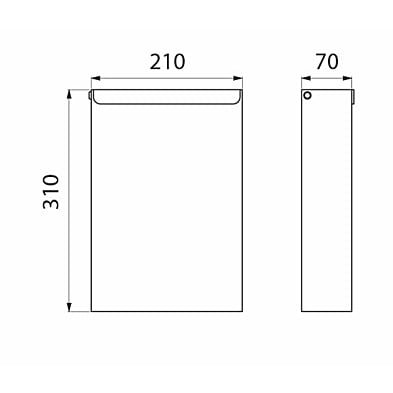 Delabie Wall-mounted stainless steel bin with cover, 4.5 litres