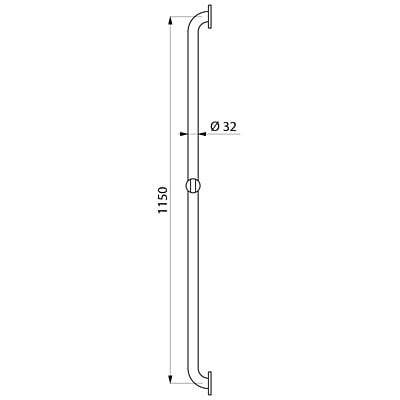 Delabie Riser rail with shower head holder in anti-bacterial white Nylon