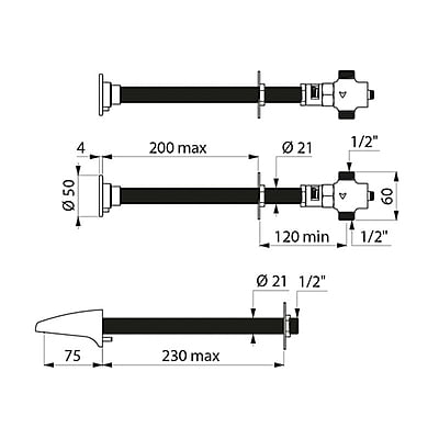 Delabie TEMPOSTOP time flow tap 2 controls