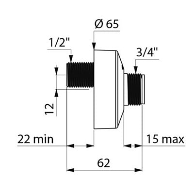 Delabie Offset connectors 2pcs.