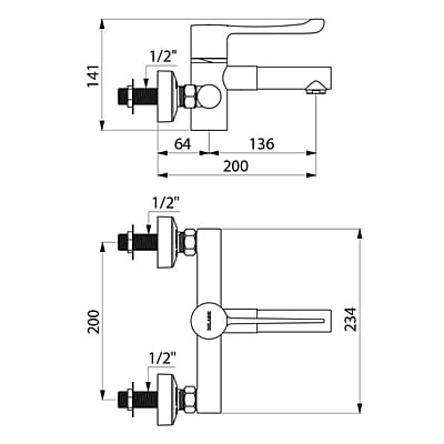 Delabie SECURITHERM BIOCLIP thermostatic sink mixer